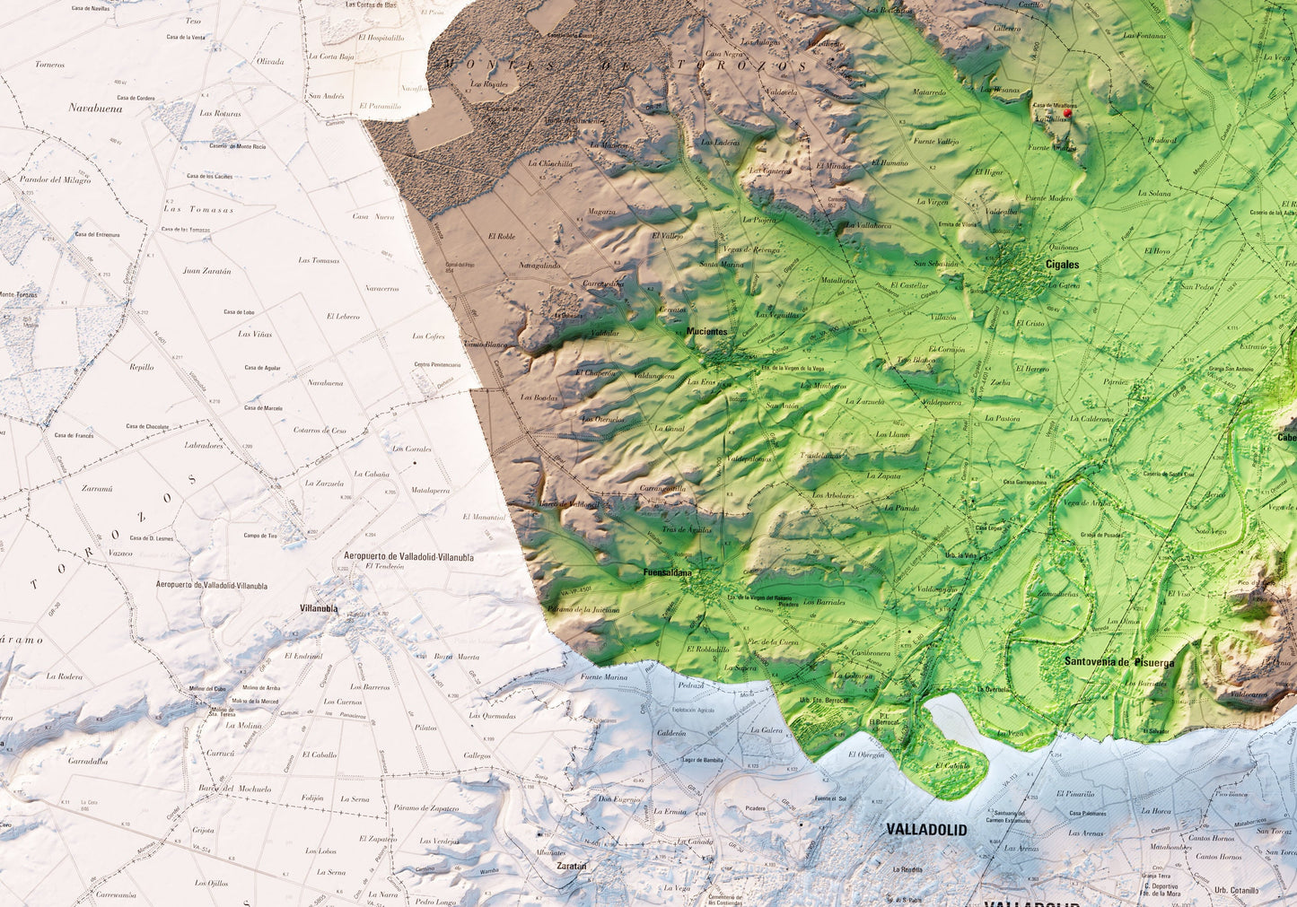 DO CIGALES. Mapa topográfico.