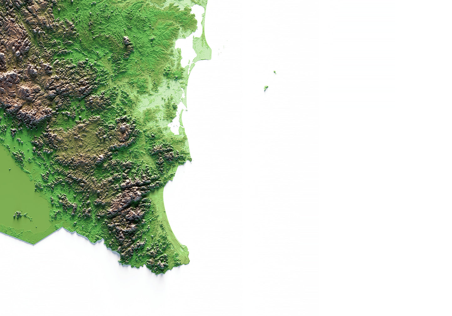 NICARAGUA. Mapa de relieve clásico.